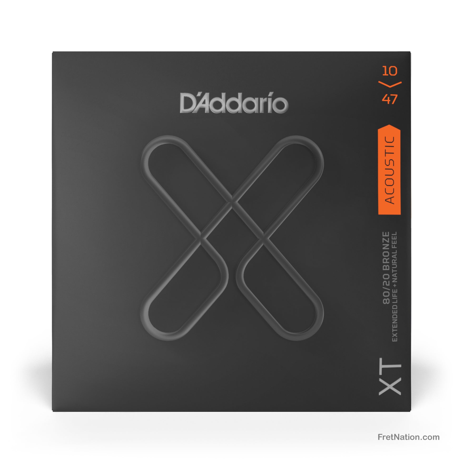 D'Addario D'Addario XT Coated 80/20 Bronze Acoustic Guitar Strings - 6-String 10-47 Extra Light XTABR1047