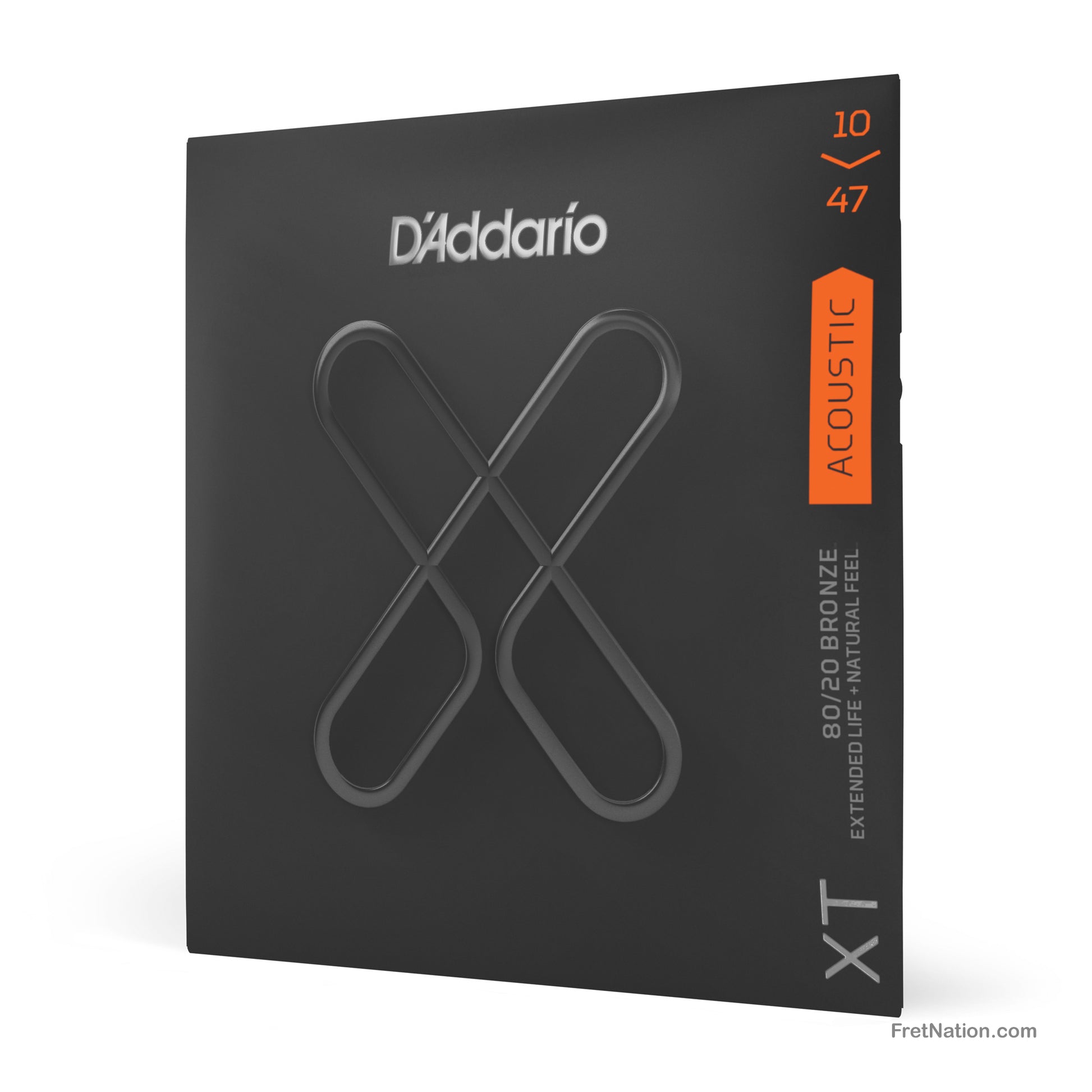 D'Addario D'Addario XT Coated 80/20 Bronze Acoustic Guitar Strings - 6-String 10-47 Extra Light XTABR1047