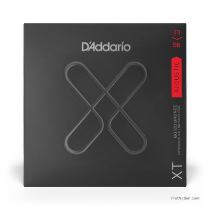 D'Addario D'Addario XT Coated 80/20 Bronze Acoustic Guitar Strings - 6-String 13-56 Medium XTABR1356