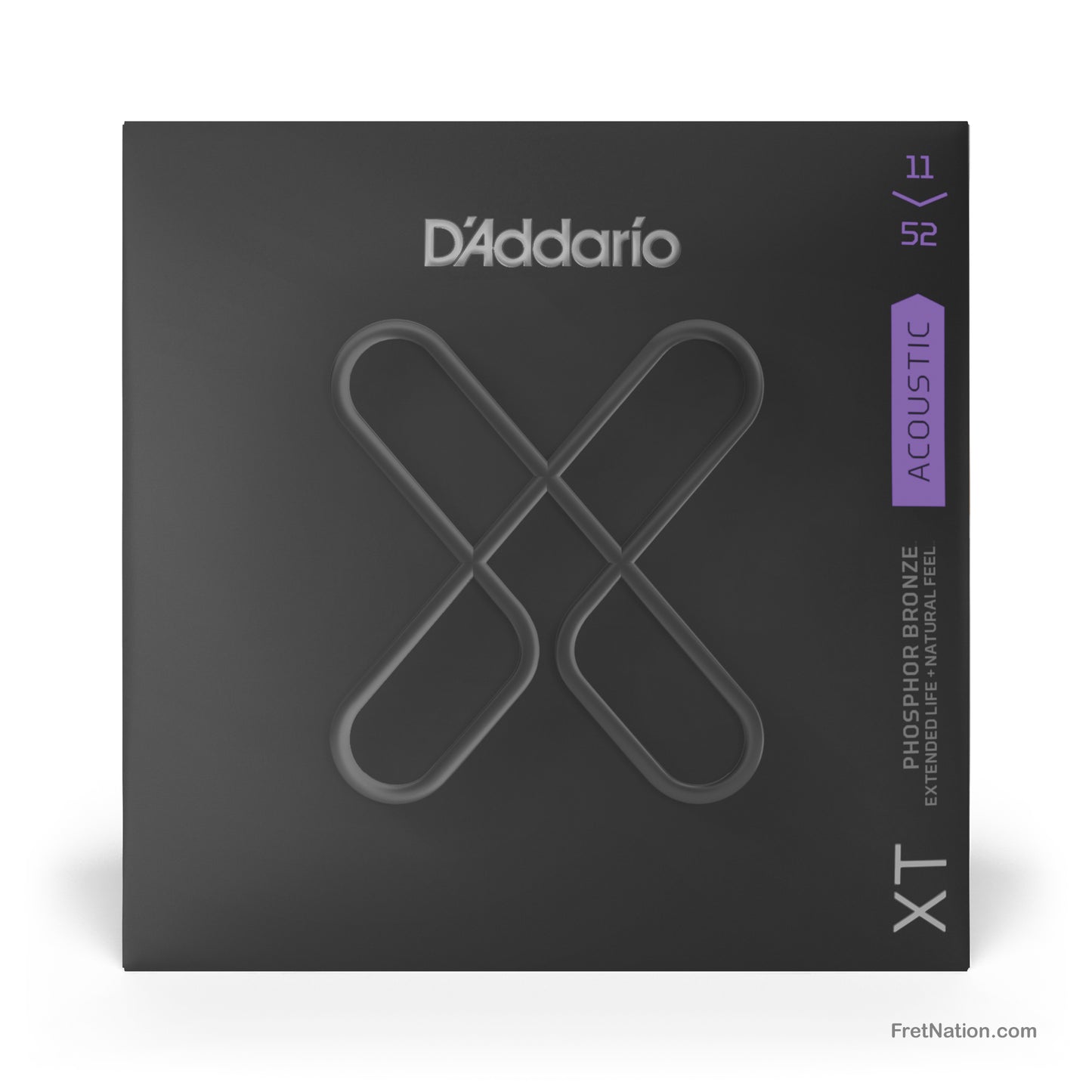 D'Addario D'Addario XT Coated Phosphor Bronze Acoustic Guitar Strings - 6-String 11-52 Custom Light XTAPB1152