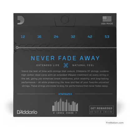 D'Addario D'Addario XT Coated Phosphor Bronze Acoustic Guitar Strings - 6-String 12-53 Light XTAPB1253