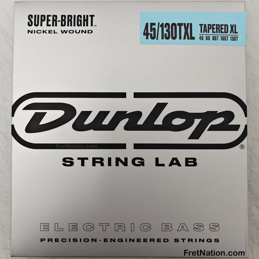 Jim Dunlop Dunlop Super Bright Nickel Plated Steel Electric Bass Strings Super Long Scale Set - 5-String Tapered 45-130T DBSBN45130TXL