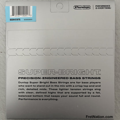 Jim Dunlop Dunlop Super Bright Nickel Plated Steel Electric Bass Strings Super Long Scale Set - 5-String Tapered 45-130T DBSBN45130TXL