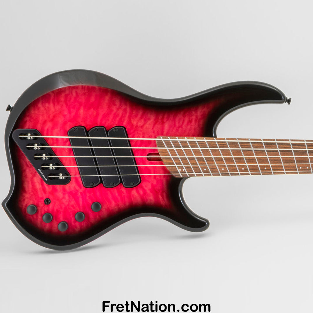 Dingwall Combustion C3 5-String Pink to Black Burst w/ Pau Ferro Fingerboard - Advanced Order