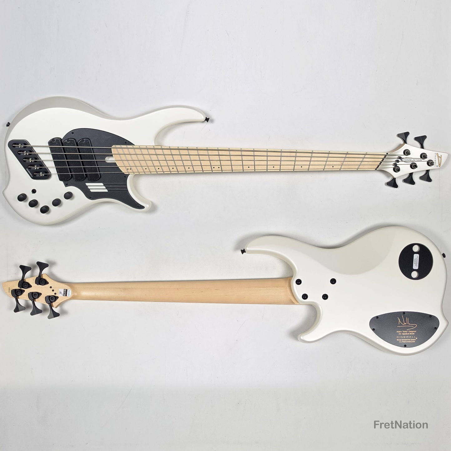 Dingwall NG3 5-String Ducati White Fanned Fret Multi-Scale - 9.06lbs #21063
