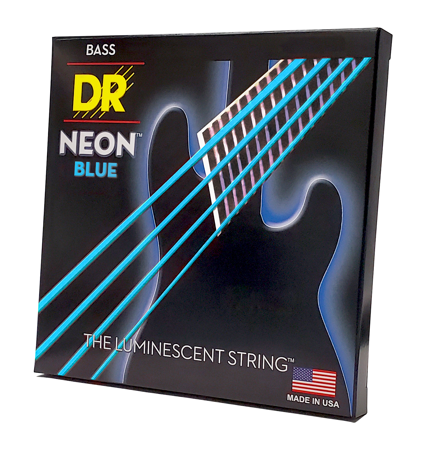 DR Strings DR NEON Blue Coated Electric Bass Strings Short Scale Set - 4-String 45-105 SNBB-45-32