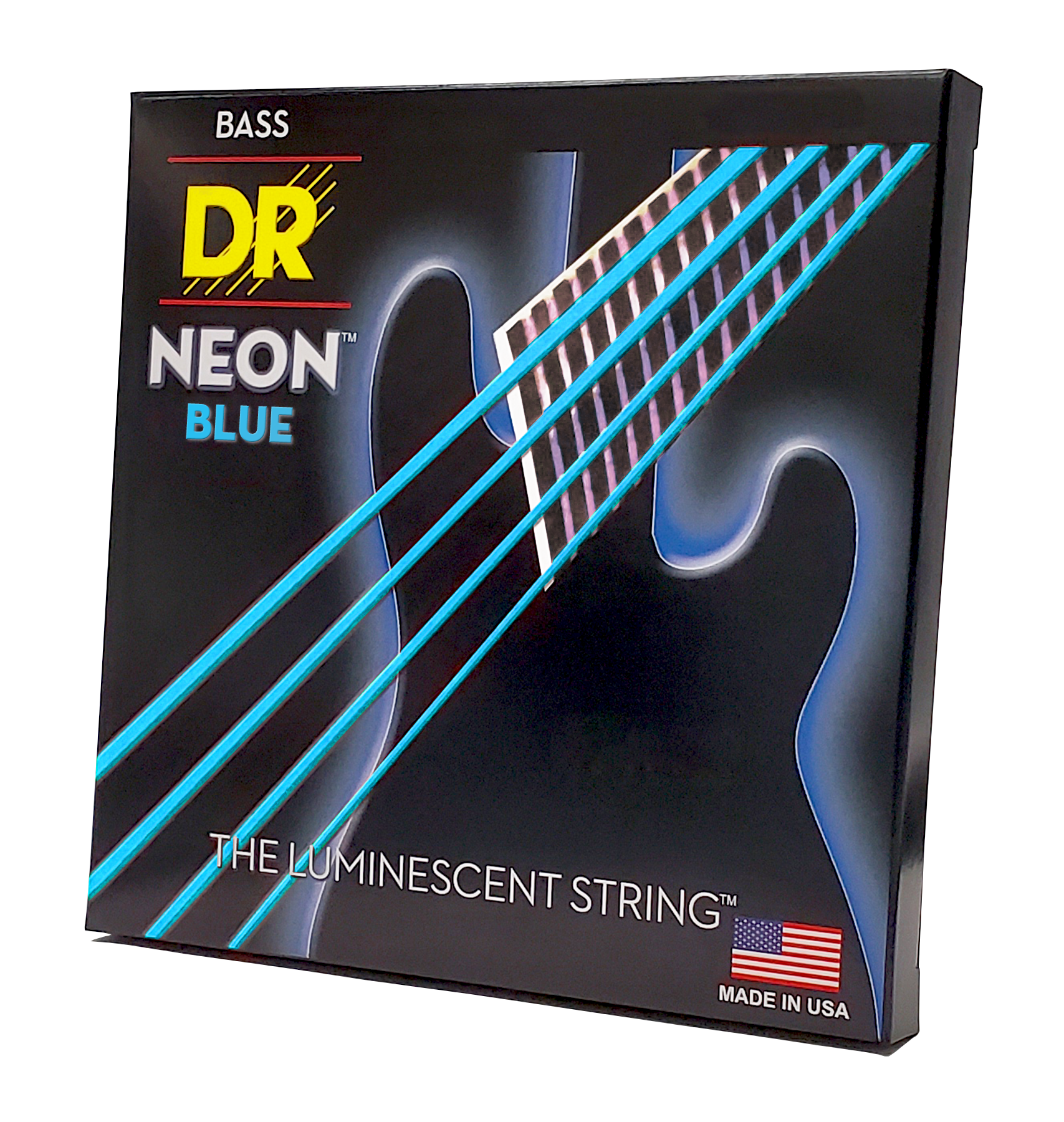 DR Strings DR NEON Blue Coated Electric Bass Strings Short Scale Set - 4-String 45-105 SNBB-45-32