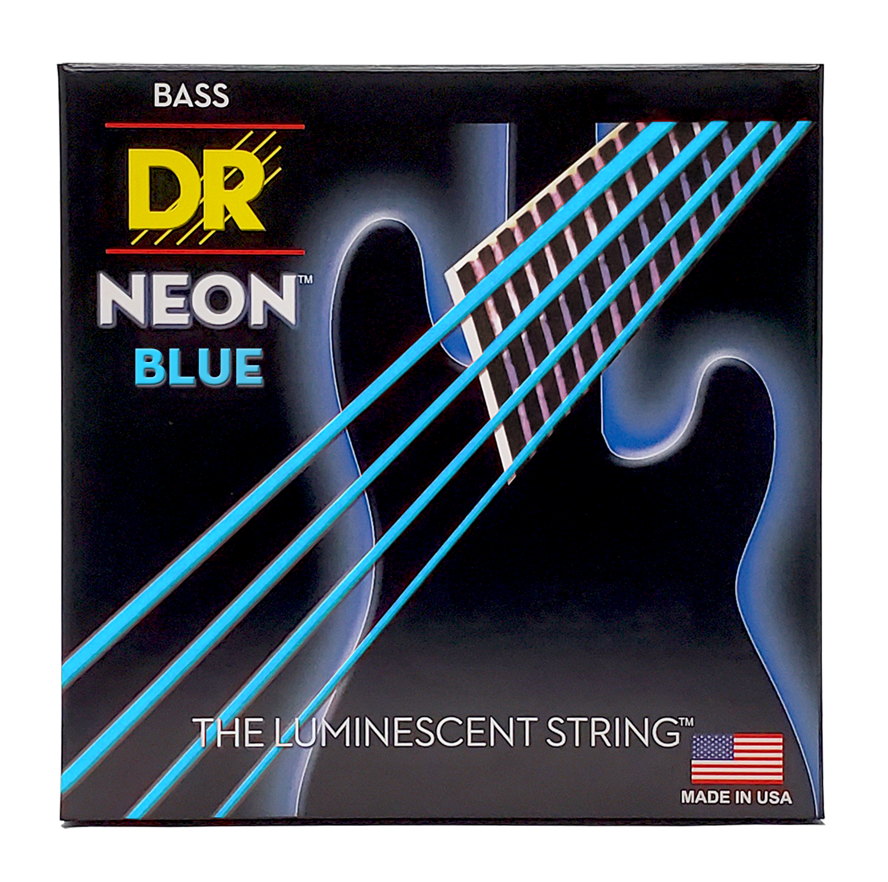 DR Strings DR NEON Blue Coated Electric Bass Strings Short Scale Set - 4-String 45-105 SNBB-45-32