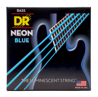 DR Strings DR NEON Blue Coated Electric Bass Strings Short Scale Set - 4-String 45-105 SNBB-45-32