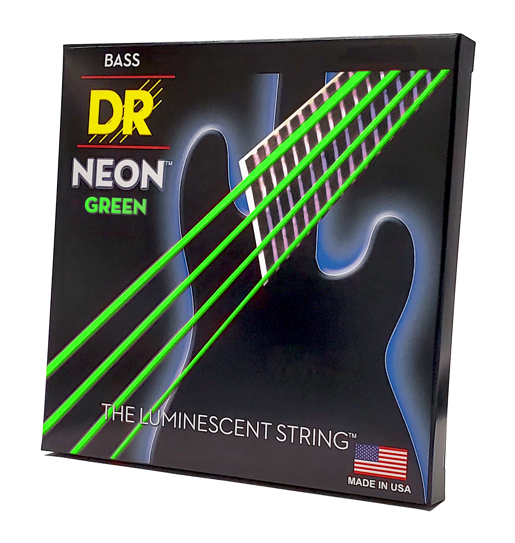 DR Strings DR NEON Green Coated Electric Bass Strings Short Scale Set - 4-String 45-105 SNGB-45 33.5"