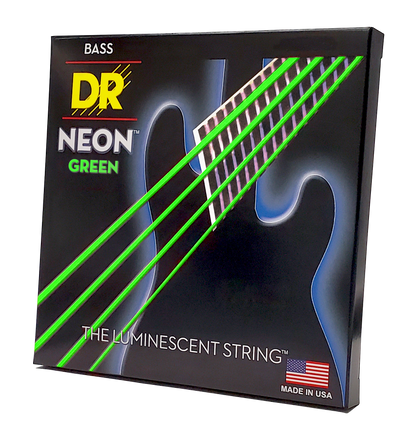 DR Strings DR NEON Green Coated Electric Bass Strings Short Scale Set - 4-String 45-105 SNGB-45 33.5"