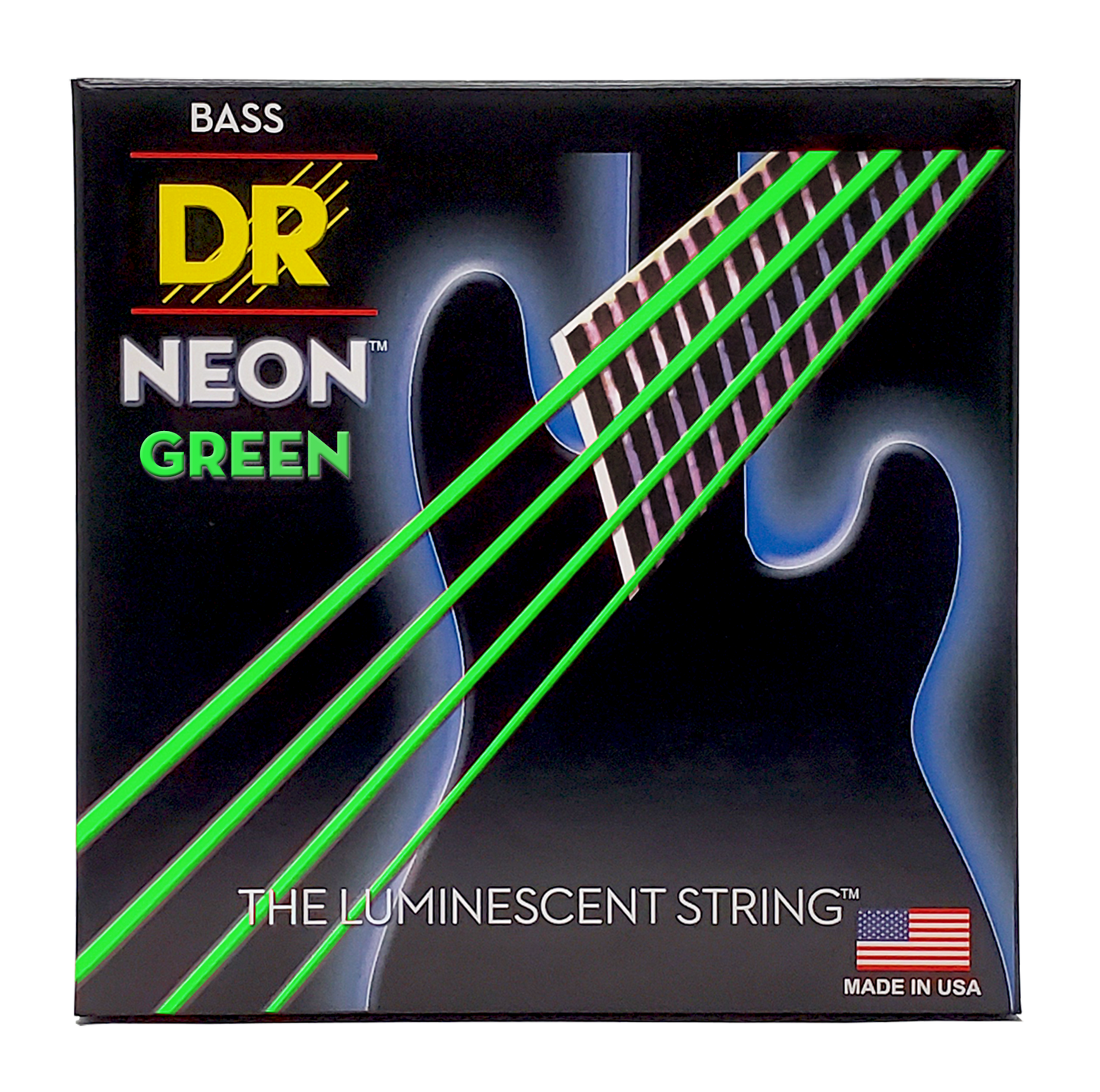 DR Strings DR NEON Green Coated Electric Bass Strings Short Scale Set - 4-String 45-105 SNGB-45 33.5"