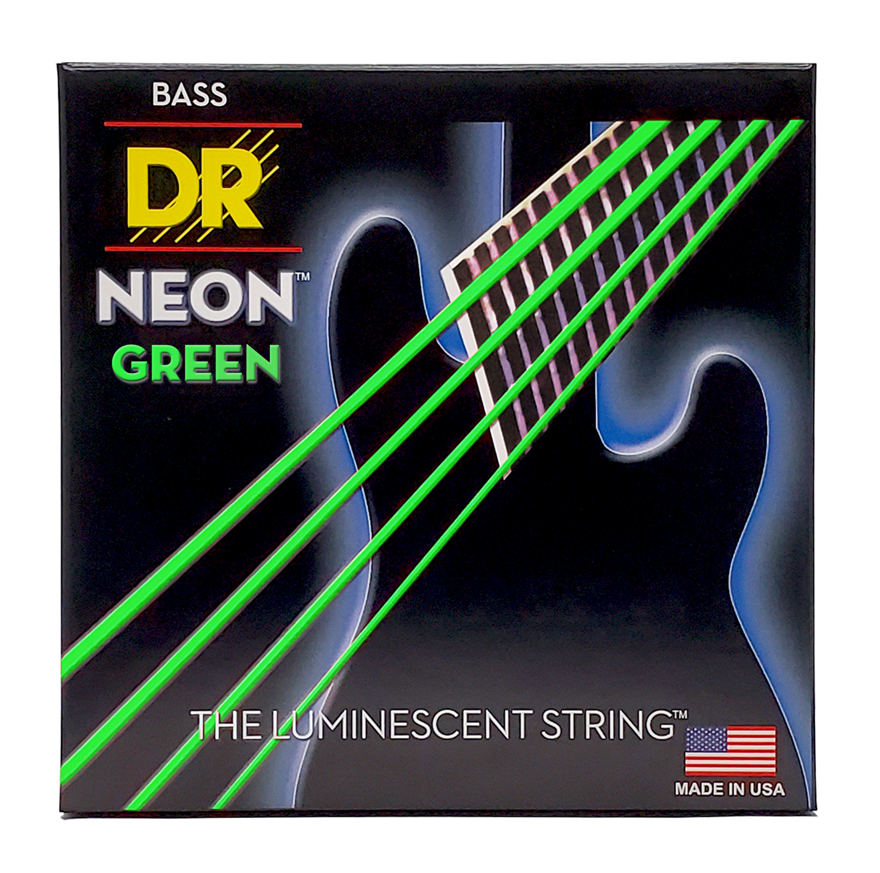 DR Strings DR NEON Green Coated Electric Bass Strings Short Scale Set - 4-String 45-105 SNGB-45 33.5"