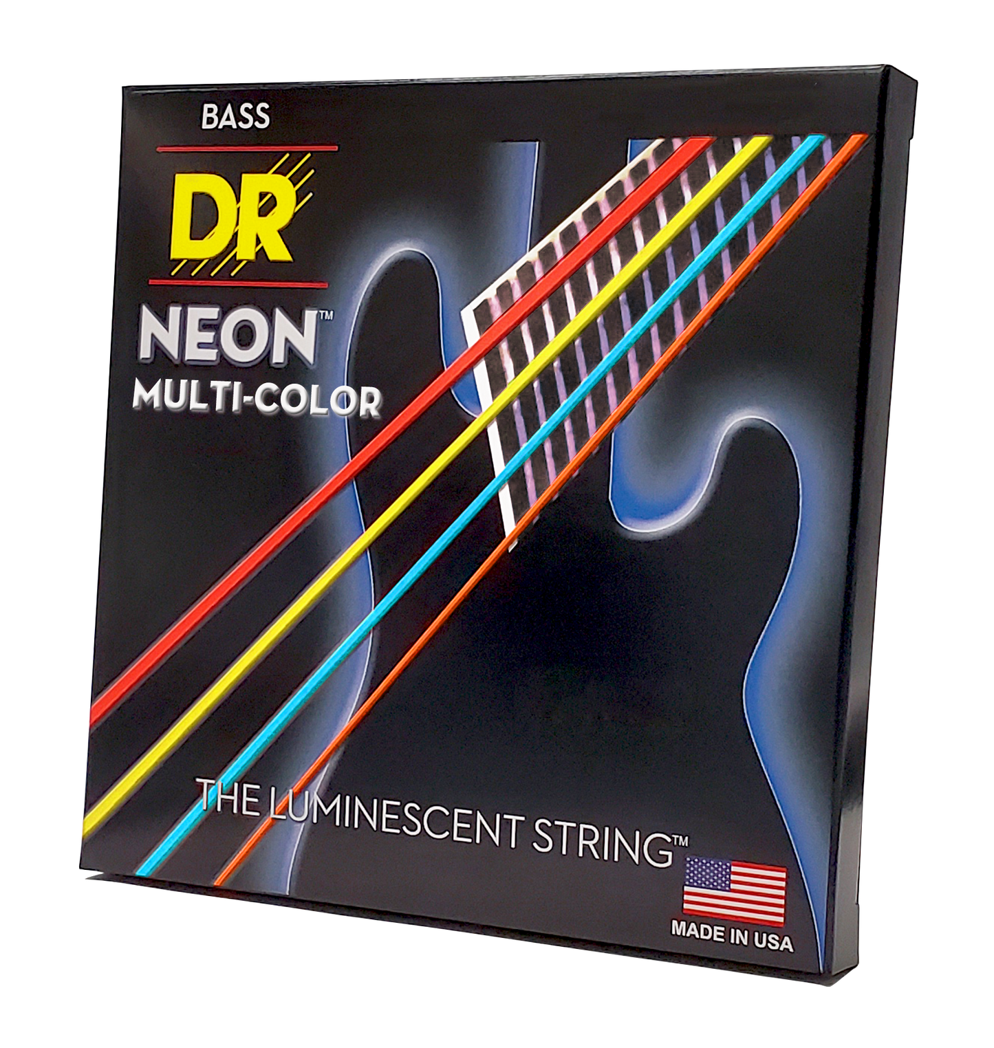 DR Strings DR NEON Multi-Color Coated Electric Bass Strings Short Scale Set - 4-String 45-105 SNMCB-45-33.5