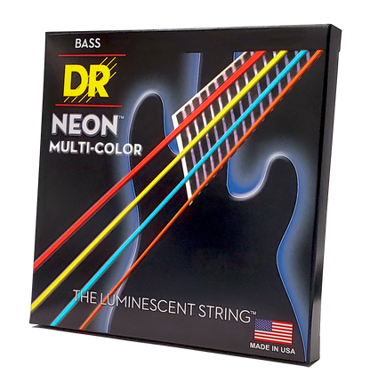 DR Strings DR NEON Multi-Color Coated Electric Bass Strings Short Scale Set - 4-String 45-105 SNMCB-45-33.5