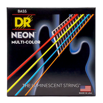 DR Strings DR NEON Multi-Color Coated Electric Bass Strings Short Scale Set - 4-String 45-105 SNMCB-45-33.5