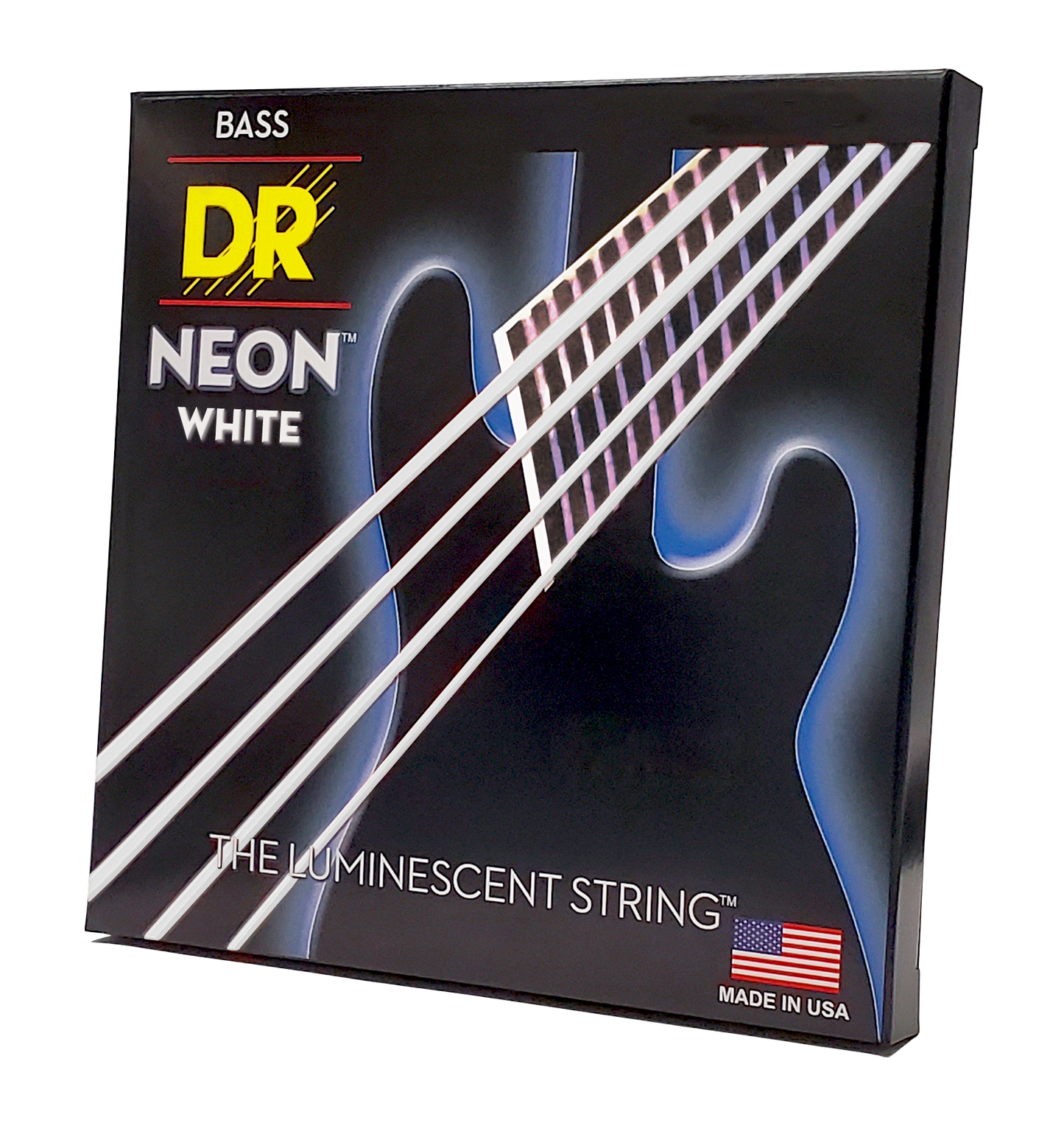 DR Strings DR NEON White Coated Electric Bass Strings Short Scale Set - 4-String 45-105 SNWB-45-33.5