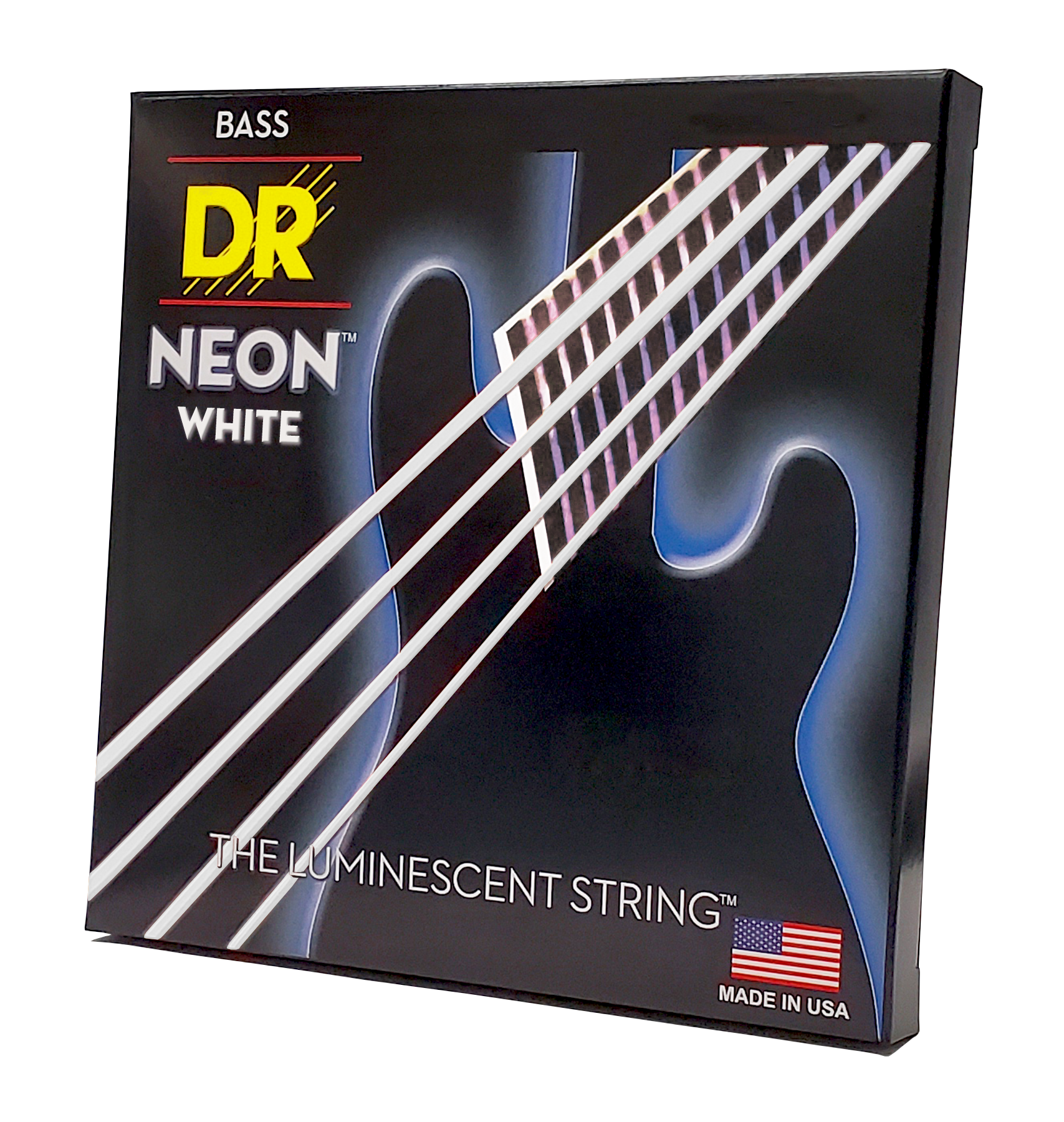 DR Strings DR NEON White Coated Electric Bass Strings Short Scale Set - 4-String 45-105 SNWB-45-33.5