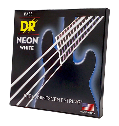 DR Strings DR NEON White Coated Electric Bass Strings Short Scale Set - 4-String 45-105 SNWB-45-33.5