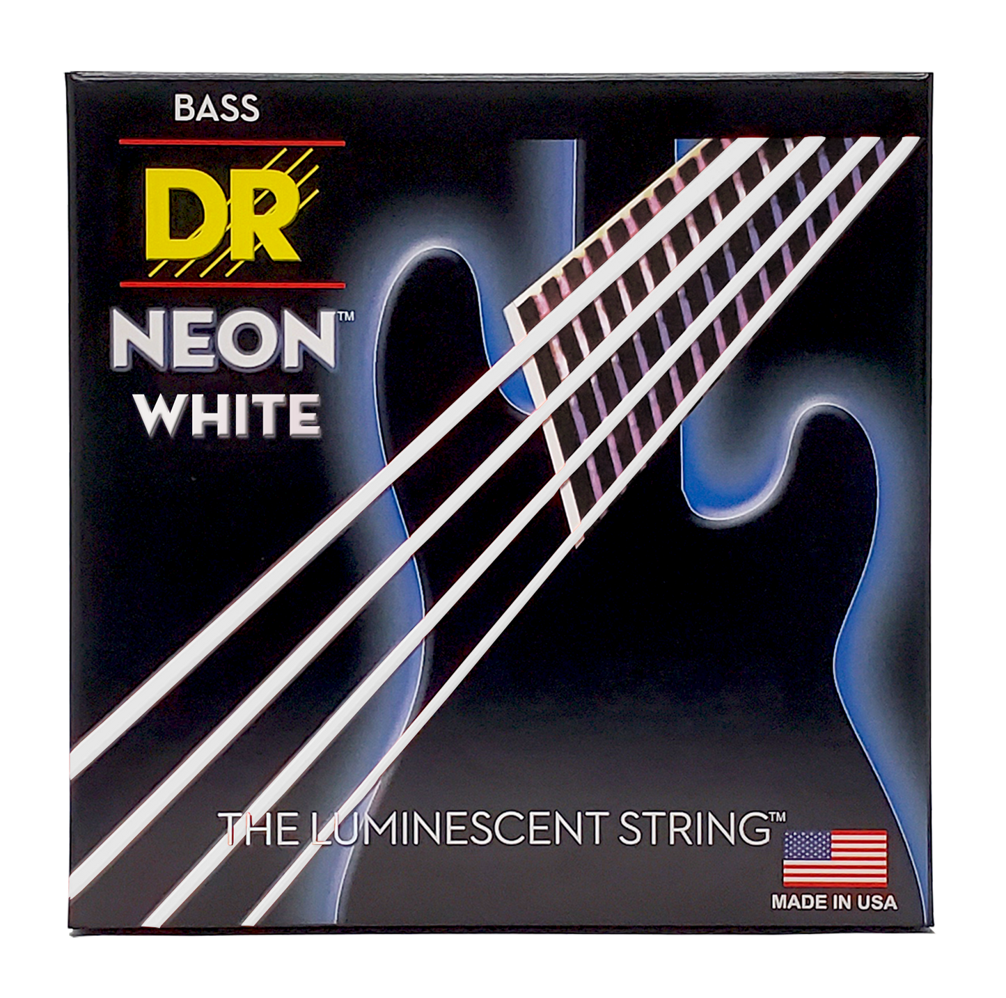 DR Strings DR NEON White Coated Electric Bass Strings Short Scale Set - 4-String 45-105 SNWB-45-33.5