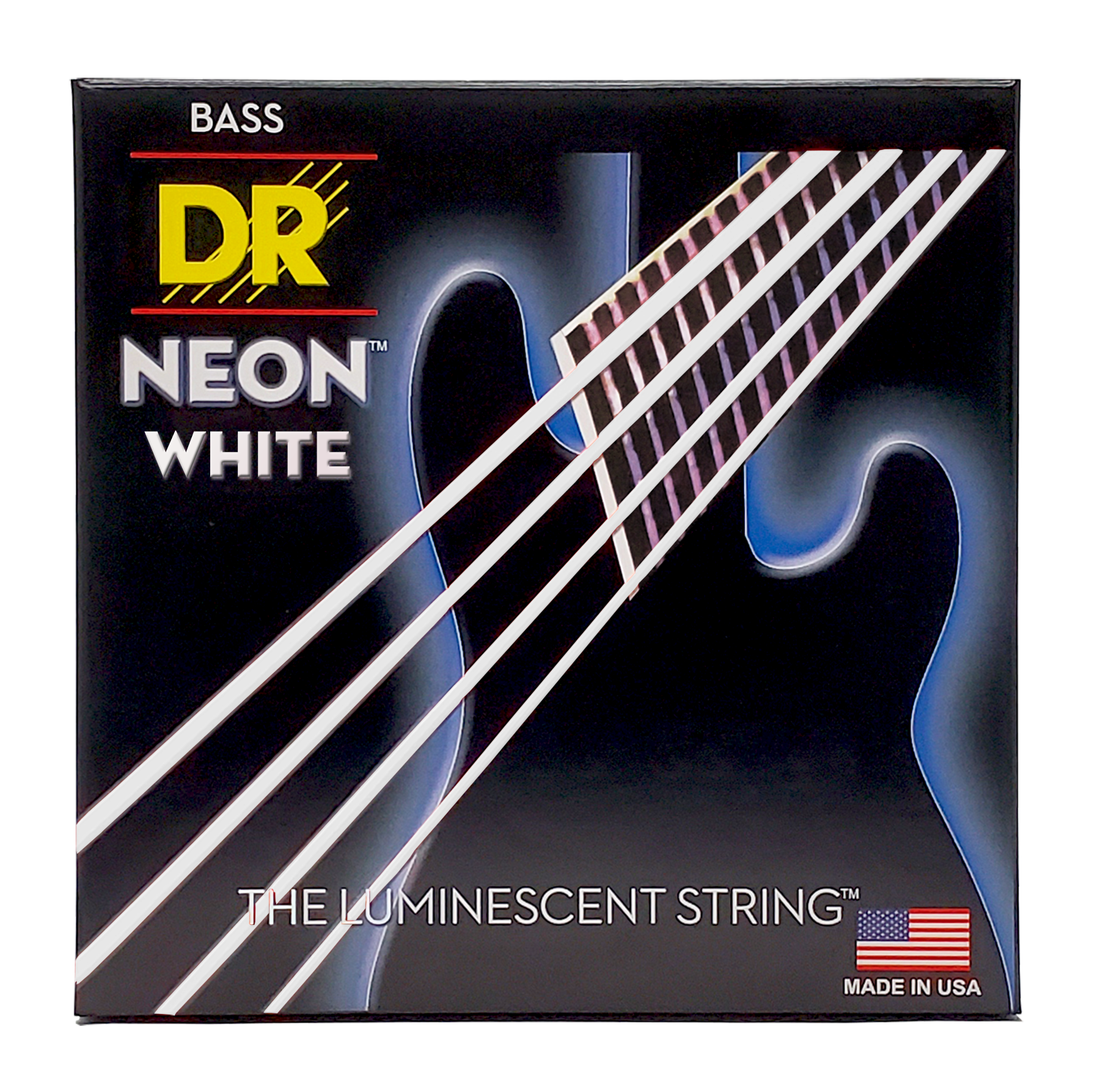 DR Strings DR NEON White Coated Electric Bass Strings Short Scale Set - 4-String 45-105 SNWB-45-33.5