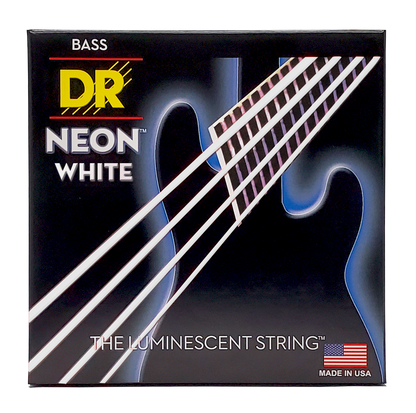 DR Strings DR NEON White Coated Electric Bass Strings Short Scale Set - 4-String 45-105 SNWB-45-33.5