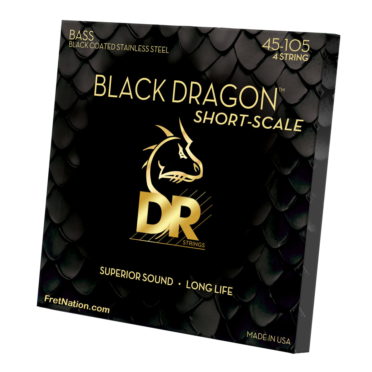 DR Black Dragon Coated Short Scale String Set - 4-String 45-105 DBSSB-45