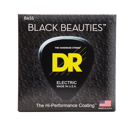 DR Black Beauties Black Coated Electric Bass Strings Short Scale Set - 4-String 45-105 SBKB-45-32