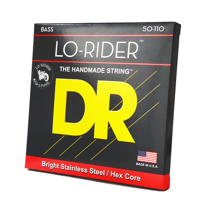 DR Strings DR Lo-Rider Stainless Steel Electric Bass Strings Long Scale Set - 4-String 50-110 Heavy EH-50