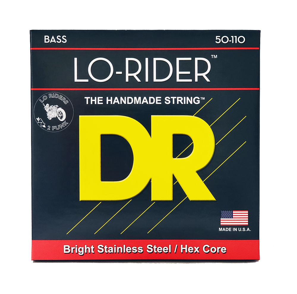 DR Strings DR Lo-Rider Stainless Steel Electric Bass Strings Long Scale Set - 4-String 50-110 Heavy EH-50