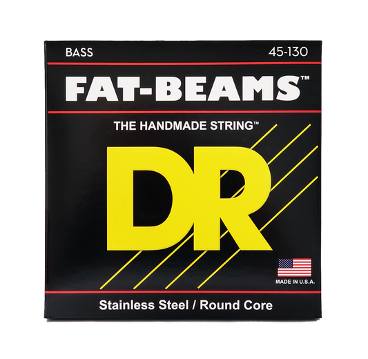 DR Strings DR Fat-Beam Stainless Steel Electric Bass Strings Long Scale Set - 5-String 45-130 FB5-130