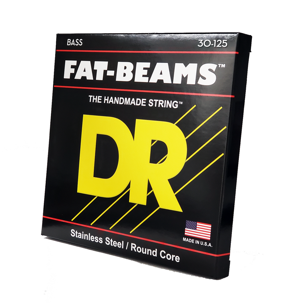 DR Strings DR Fat-Beam Stainless Steel Electric Bass Strings Long Scale Set - 6-String 30-125 FB6-30