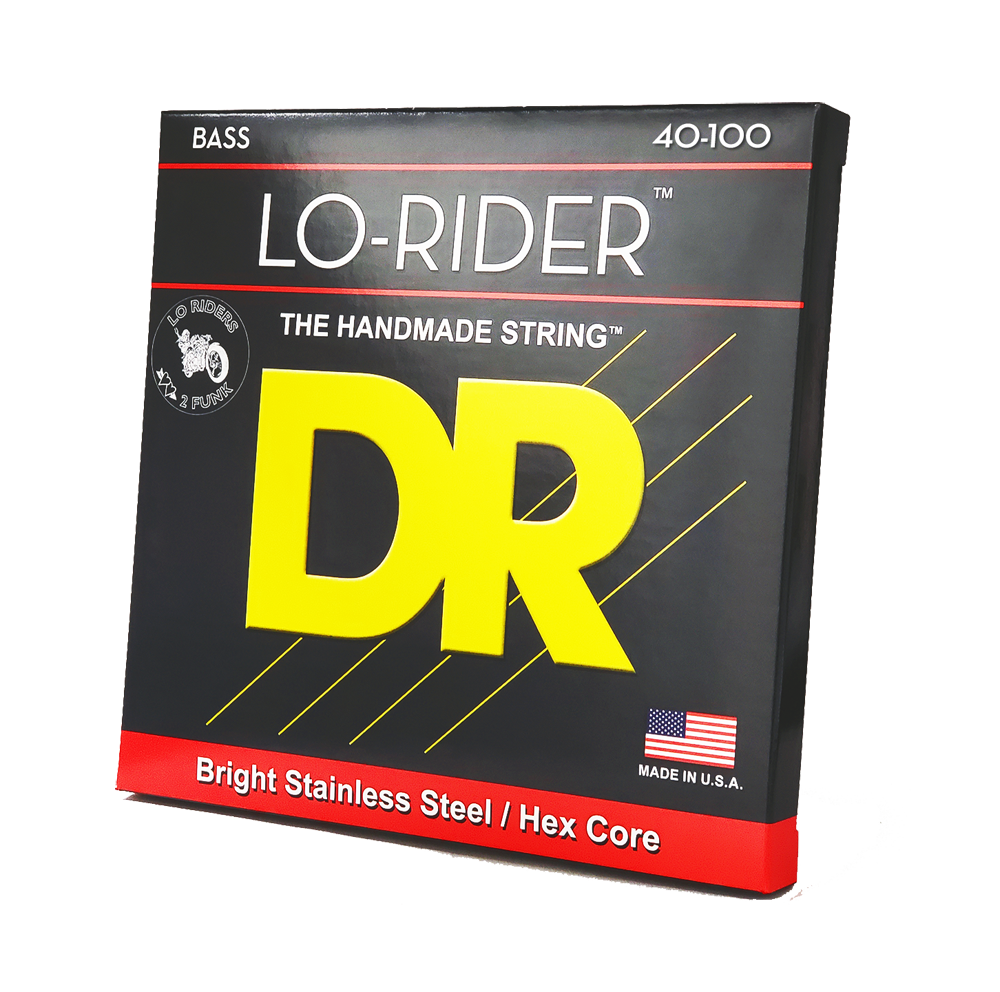 DR Strings DR Lo-Rider Stainless Steel Electric Bass Strings Long Scale Set - 4-String 40-100 Light LH-40