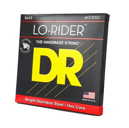 DR Strings DR Lo-Rider Stainless Steel Electric Bass Strings Long Scale Set - 4-String 40-100 Light LH-40