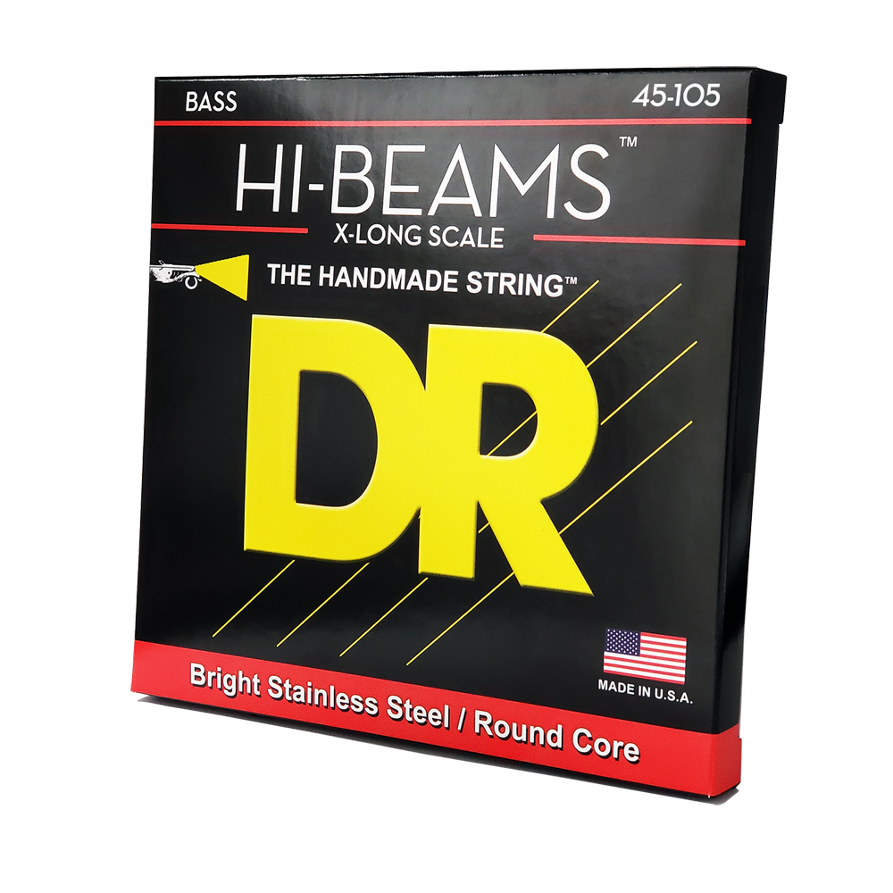 DR Strings DR Hi-Beam Stainless Steel Electric Bass Strings Super Long Scale Set - 4-String 45-105 Medium LMR-45