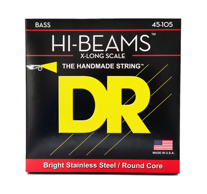 DR Strings DR Hi-Beam Stainless Steel Electric Bass Strings Super Long Scale Set - 4-String 45-105 Medium LMR-45