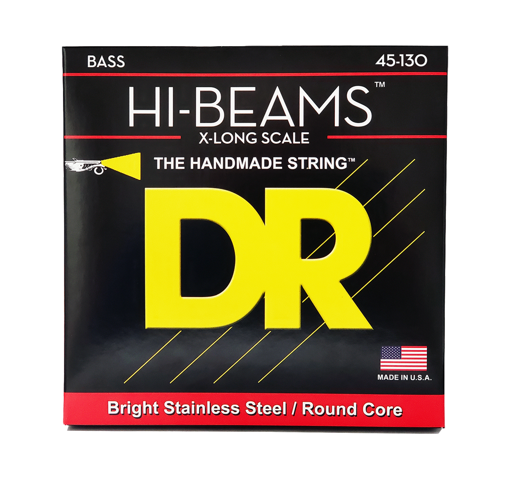 DR Strings DR Hi-Beam Stainless Steel Electric Bass Strings Super Long Scale Set - 5-String 45-130 Medium LMR5-130