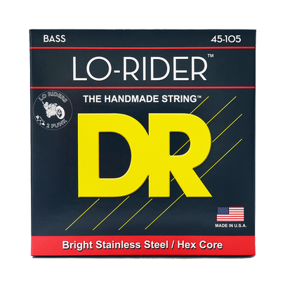 DR Strings DR Lo-Rider Stainless Steel Electric Bass Strings Long Scale Set - 4-String 45-105 Medium MH-45