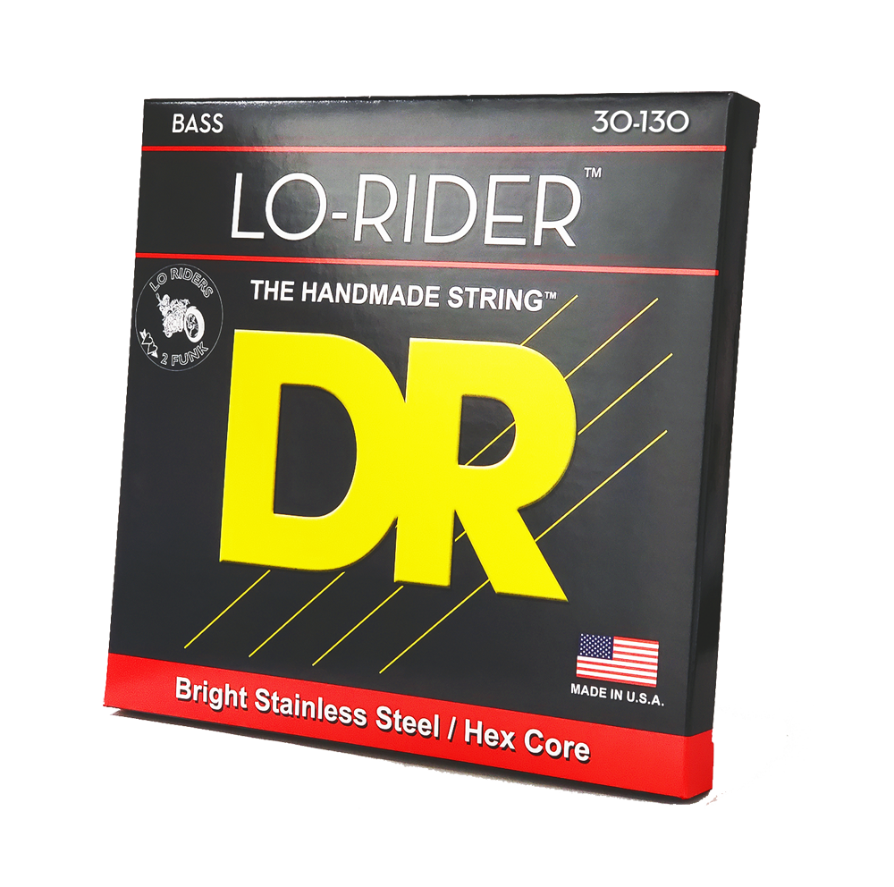 DR Strings DR Lo-Rider Stainless Steel Electric Bass Strings Long Scale Set - 6-String 30-130 Medium MH6-130