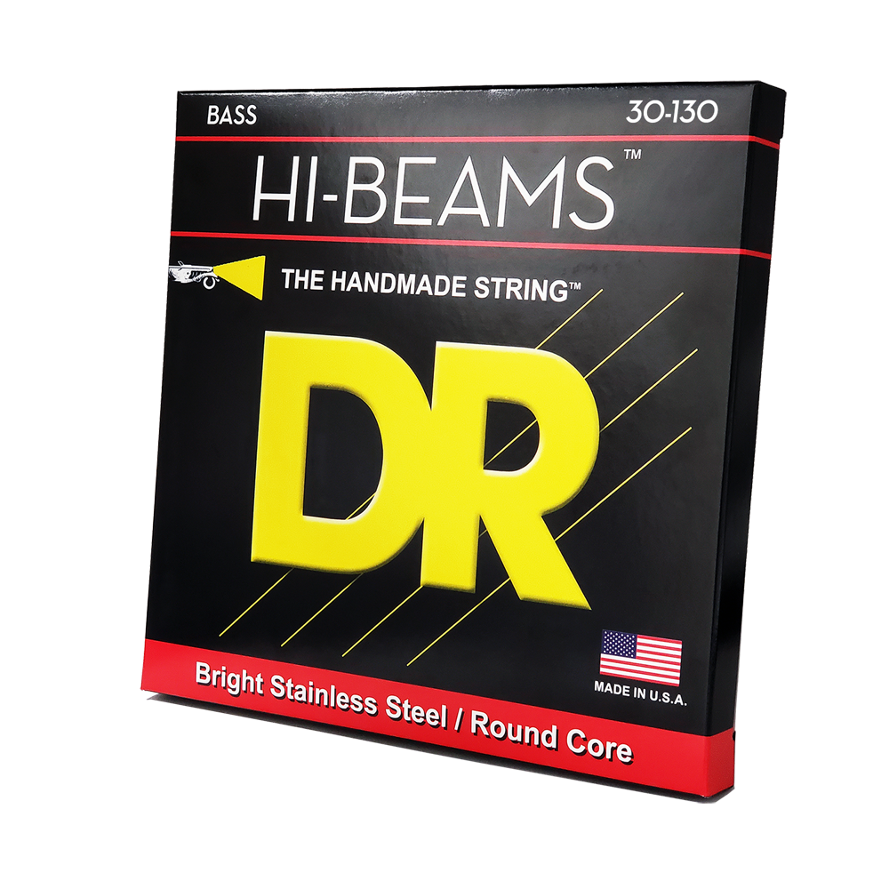 DR Strings DR Hi-Beam Stainless Steel Electric Bass Strings Long Scale Set - 6-String 30-130 Medium MR6-130