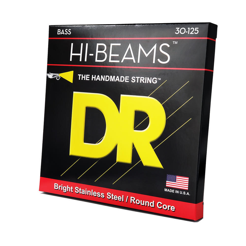 DR Strings DR Hi-Beam Stainless Steel Electric Bass Strings Long Scale Set - 6-String 30-125 Medium MR6-30