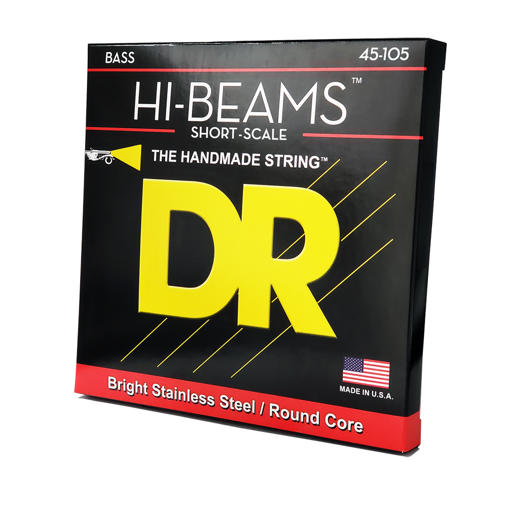DR Strings DR Hi-Beam Stainless Steel Electric Bass Strings Short Scale Set - 4-String 45-105 Medium SMR-45
