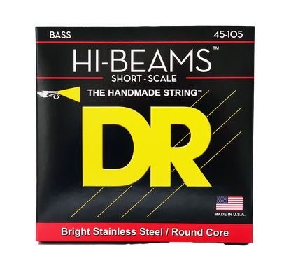 DR Strings DR Hi-Beam Stainless Steel Electric Bass Strings Short Scale Set - 4-String 45-105 Medium SMR-45