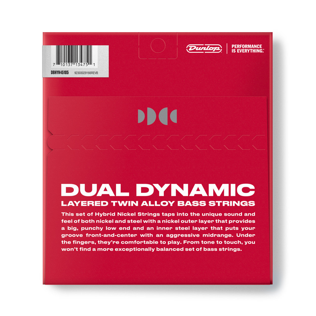 Jim Dunlop Dunlop Dual Dynamic Hybrid Nickel Electric Bass Strings Long Scale Set - 4-String 45-105 DBHYN45105