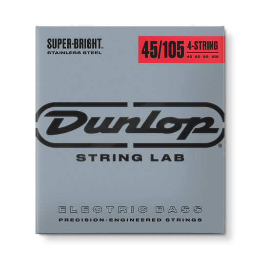 Jim Dunlop Dunlop Super Bright Stainless Steel Electric Bass Strings Long Scale Set - 4-String 45-105 Medium DBSBS45105