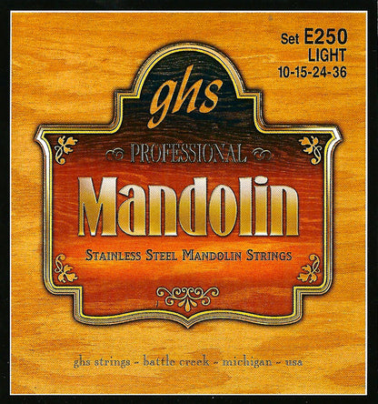 GHS Strings GHS Mandolin Stainless Steel 04-String Set - 10-36 Light E250