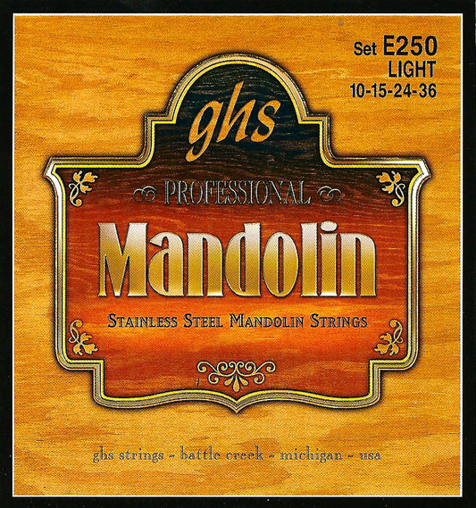 GHS Strings GHS Mandolin Stainless Steel 04-String Set - 10-36 Light E250