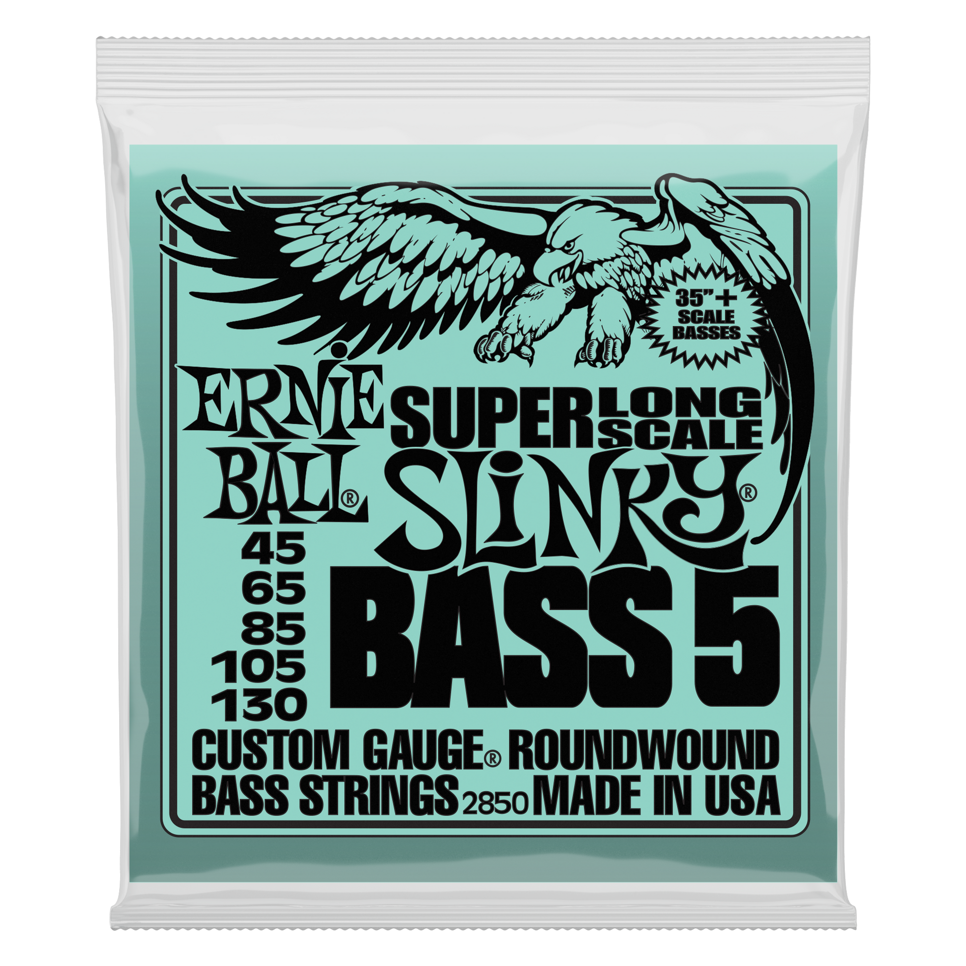 Ernie Ball Ernie Ball Slinky Nickel Wound Bass Strings Super Long Scale - 5-String 45-130 Slinky 2850