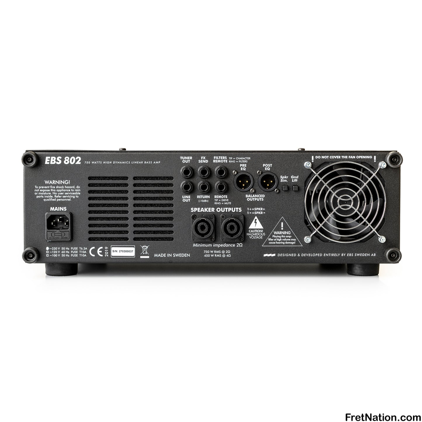 EBS Sweden EBS 802 Solid-State Linear Bass Amplifier 750-Watt - EB-802