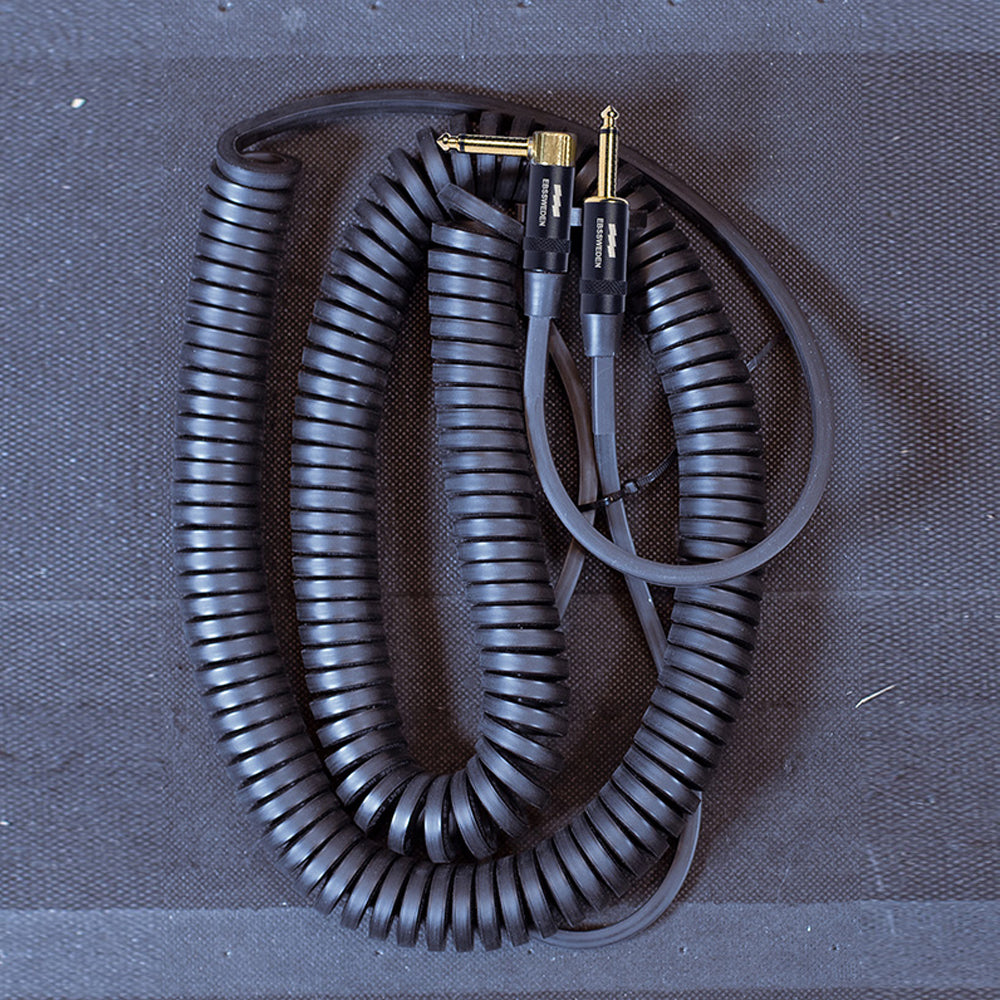 EBS Curly Square Cable 25' Straight-Angled Instrument Cable - EB-CSA76
